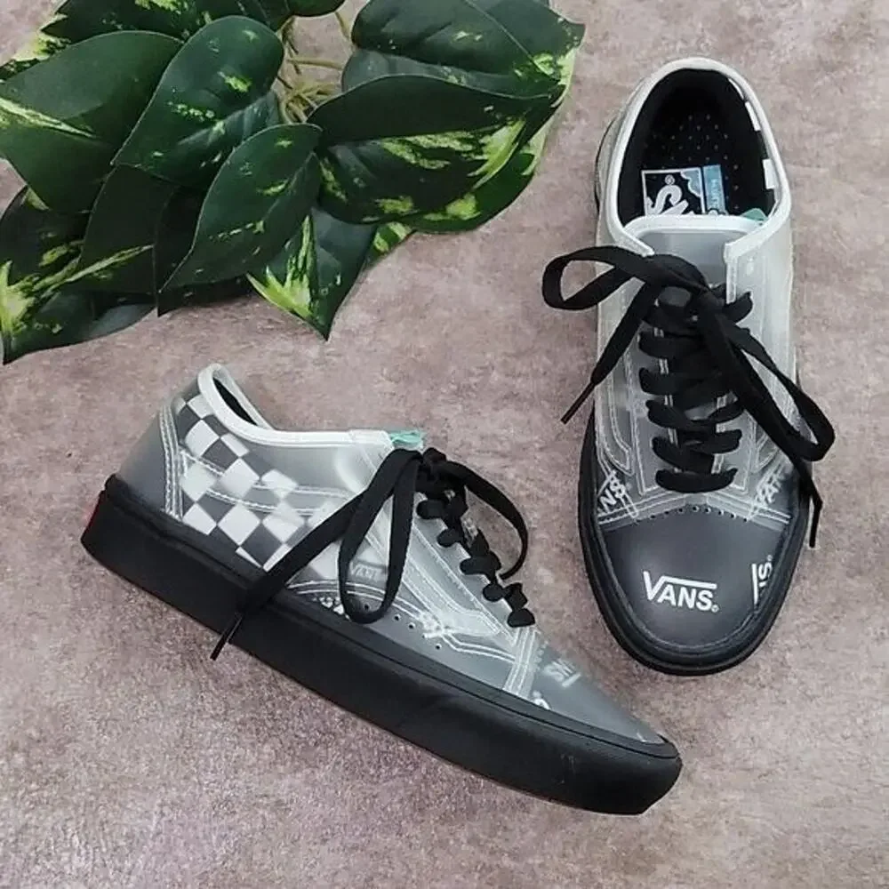 Vans ComfyCush Slip Skool Black & White Checkered Unisex Skateboard Sneakers NEW